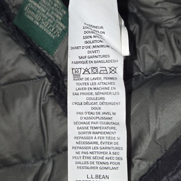 L.L. Bean Womens 3X + Puffer Coat Hood Black Down Long Packable Water Repellent - Picture 10 of 10